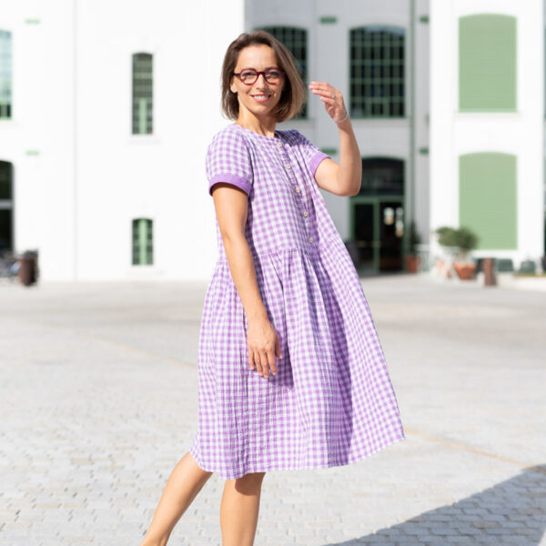 Smart Dress 01, mušelínové pohodlné šaty, slow fashion, Lavender Blush – 9